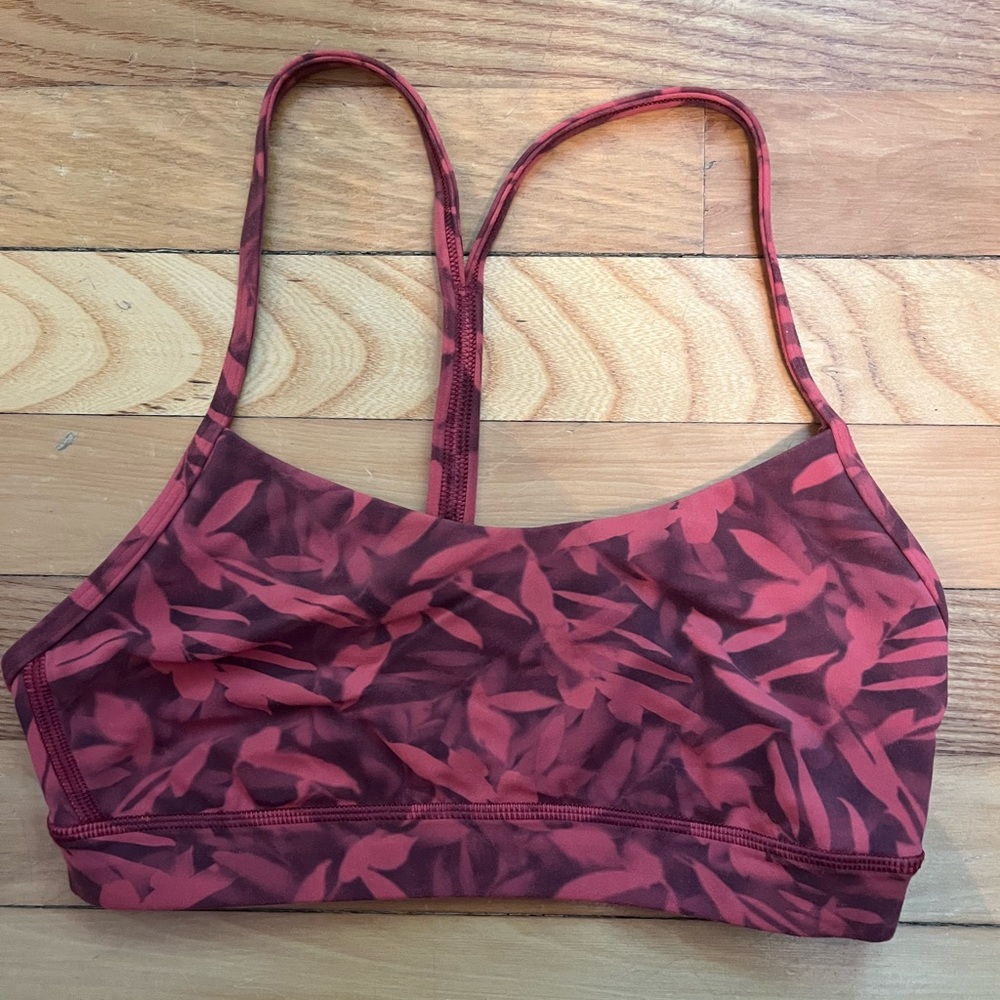 Lululemon Flow Y Bra Red Pattern